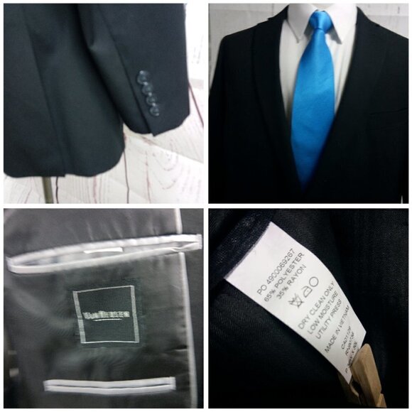 Van Heusen 44R 2 Button Black 2pc Suit - Picture 7 of 13